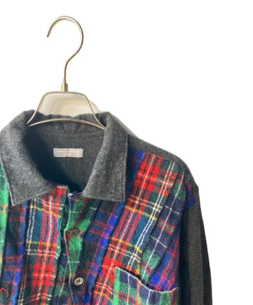 COMME des GARCONS HOMME（コムデギャルソン オム）COMME des GARCONS HOMME (コムデギャルソン オム) パッチワークウールシャツ グレー サイズ:表記なしの古着・服飾アイテム