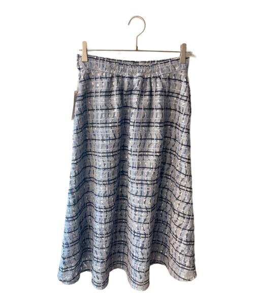 Maglie le cassetto（マーリエ ル カセット）Maglie le cassetto (マーリエ ル カセット) チュールチェックタックスカート スカイブルー サイズ:9 未使用品の古着・服飾アイテム