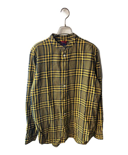 BRU NA BOINNE（ブルーナボイン）BRU NA BOINNE (ブルーナボイン) バンドカラーチェックシャツ イエロー サイズ:1の古着・服飾アイテム