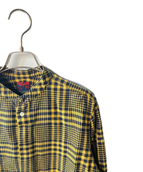 BRU NA BOINNE（ブルーナボイン）BRU NA BOINNE (ブルーナボイン) バンドカラーチェックシャツ イエロー サイズ:1の古着・服飾アイテム