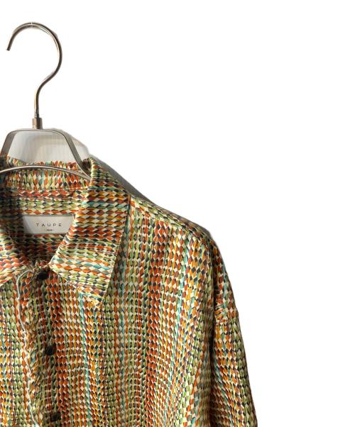 taupe（トープ）TAUPE (トープ) グラフィカルサテンラッフルS/Sシャツ ブラウン サイズ:02の古着・服飾アイテム