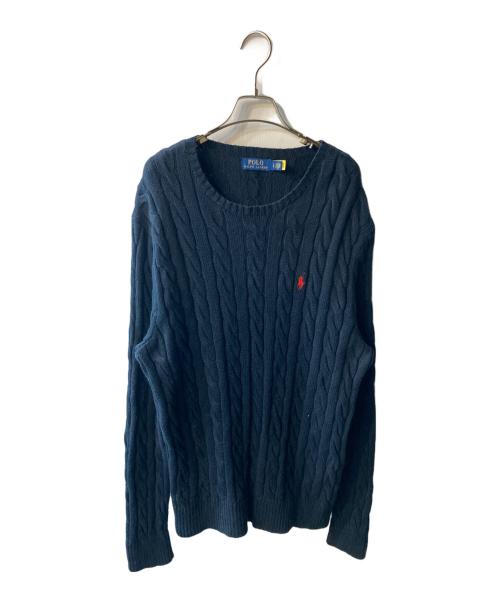 POLO RALPH LAUREN（ポロ・ラルフローレン）POLO RALPH LAUREN (ポロ・ラルフローレン) ケーブルニット ブラック サイズ:Lの古着・服飾アイテム