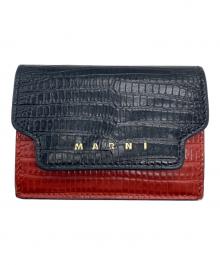 MARNI（マルニ）の古着「コンパクトウォレット」｜ブラック×レッド