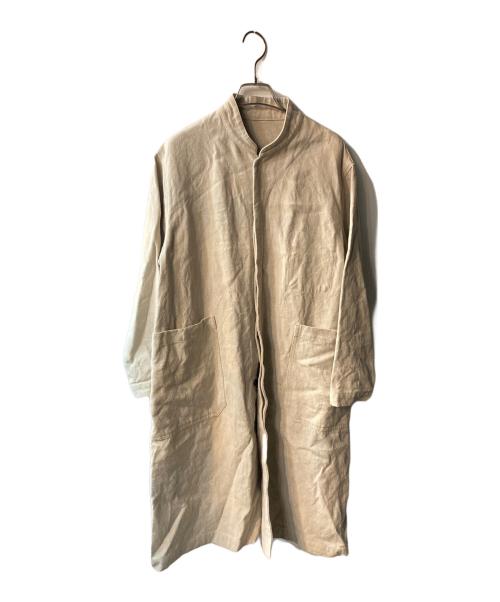 bonjour biqui bonjour（ボンジュールビキボンジュール）Bonjour biqui Bonjour (ボンジュールビキボンジュール) リネンコート ベージュ サイズ:freeの古着・服飾アイテム