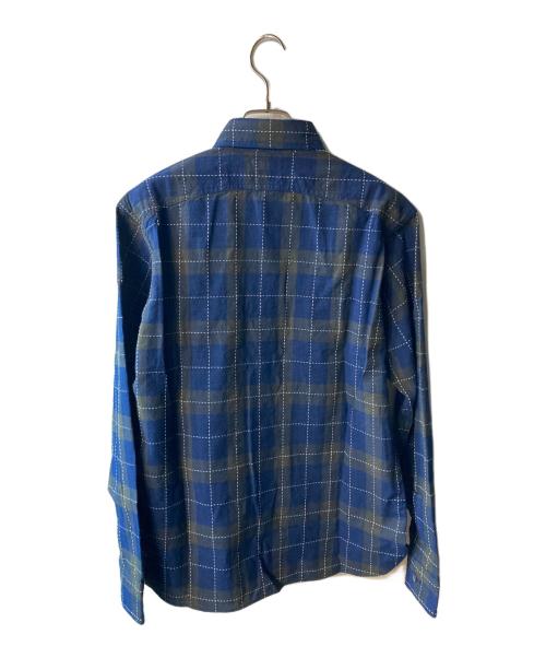 SUGAR CANE（シュガーケーン）SUGAR CANE (シュガーケーン) FICTION ROMANCE 5.5oz. INDIGO CHECK WORK SHIRT ネイビー サイズ:Sの古着・服飾アイテム