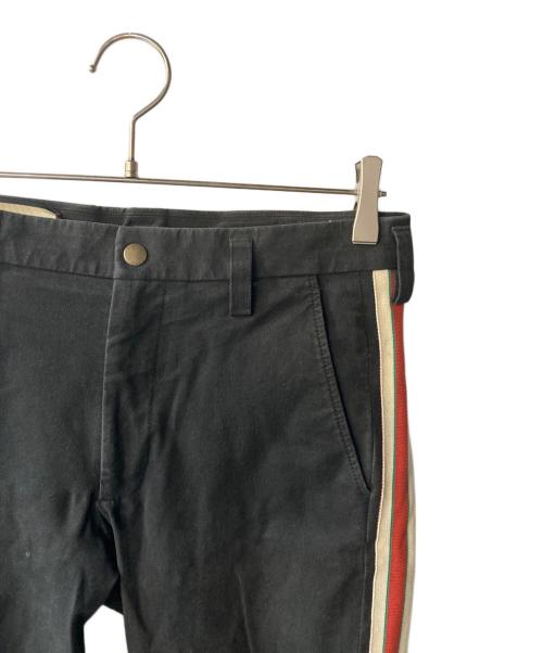 GUCCI（グッチ）GUCCI (グッチ) サイドラインギャバジンパンツ ブラック サイズ:46の古着・服飾アイテム