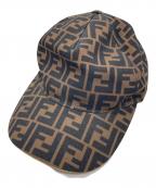 FENDIフェンディ）の古着「ズッカ柄ベースボールキャップ」｜ブラウン×ブラック