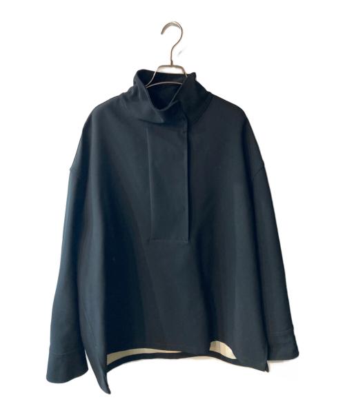 ZARA（ザラ）ZARA (ザラ) STUDIO NICHOLSON (スタジオ ニコルソン) プルオーバースタンドカラーシャツ ブラック サイズ:XS-Sの古着・服飾アイテム