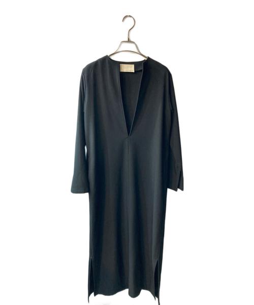 aere（アエレ）aere (アエレ) スキッパーロングワンピース ブラック サイズ:36の古着・服飾アイテム