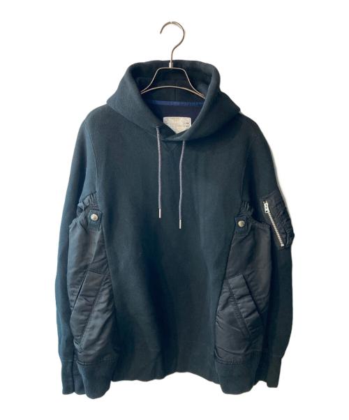sacai（サカイ）sacai (サカイ) Sponge Sweat x MA-1 Hoodie ブラック サイズ:1の古着・服飾アイテム