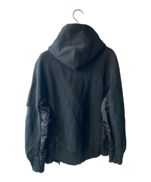 sacai（サカイ）sacai (サカイ) Sponge Sweat x MA-1 Hoodie ブラック サイズ:1の古着・服飾アイテム
