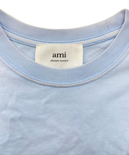 AMI Alexandre Mattiussi（アミアレクサンドルマテュッシ）AMI Alexandre Mattiussi (アミアレクサンドルマテュッシ) ハートロゴ刺繍Tシャツ ブルー サイズ:XXSの古着・服飾アイテム