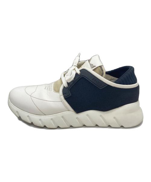 FENDI（フェンディ）FENDI (フェンディ) LEATHER CHUNKY SOLE SNEAKERS ブラック×ホワイト サイズ:7の古着・服飾アイテム
