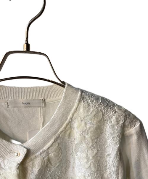 Maglie le cassetto（マーリエ ル カセット）Maglie le cassetto (マーリエ ル カセット) 3D刺繍レースカーディガン ホワイト サイズ:XL 未使用品の古着・服飾アイテム