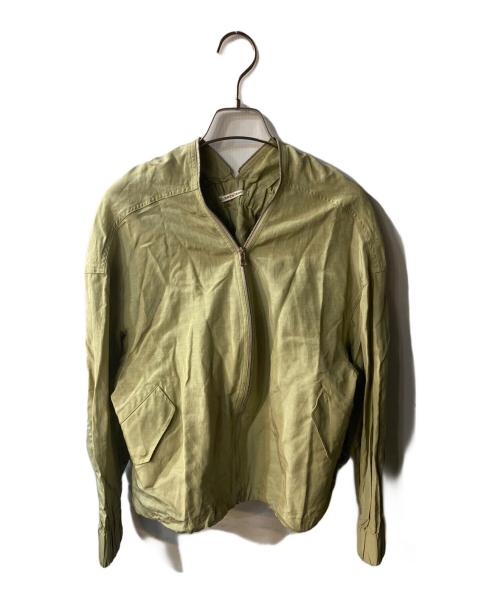 CURRENTAGE（カレンテージ）CURRENTAGE (カレンテージ) レーヨンリネンVネックブルゾン グリーン サイズ:不明の古着・服飾アイテム