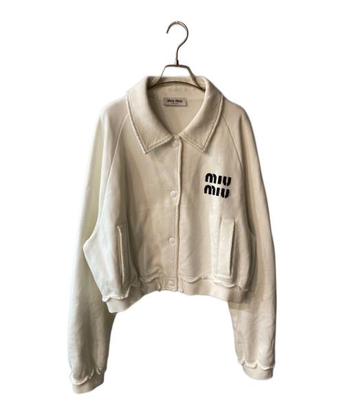 MIU MIU（ミュウミュウ）MIU MIU (ミュウミュウ) スナップスウェットジャケット ホワイト サイズ:Sの古着・服飾アイテム