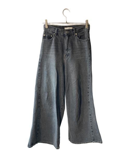 Snidel（スナイデル）Snidel (スナイデル) ワイドデニムパンツ ブラック サイズ:Sの古着・服飾アイテム