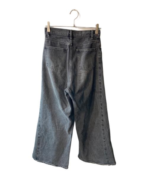 Snidel（スナイデル）Snidel (スナイデル) ワイドデニムパンツ ブラック サイズ:Sの古着・服飾アイテム