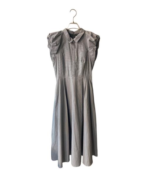 CELFORD（セルフォード）CELFORD (セルフォード) バルーンスリーブシャツワンピース ブラック×ホワイト サイズ:Sの古着・服飾アイテム