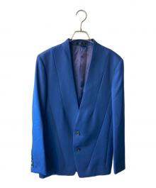 ato（アトウ）の古着「WOOL TWILL NO-COLLAR JACKET」｜ブルー