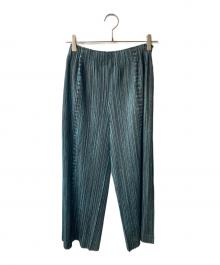 PLEATS PLEASE（プリーツプリーズ）の古着「プリーツパンツ」｜グリーン