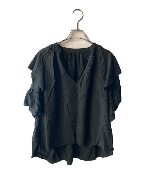 JOURNAL STANDARD（ジャーナルスタンダード）JOURNAL STANDARD (ジャーナルスタンダード) ソフトクロスフリルスリーブブラウス ブラック サイズ:freeの古着・服飾アイテム