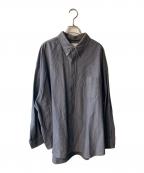 Graphpaperグラフペーパー）の古着「オックスフォードオーバーサイズボタンダウンシャツ」｜グレー