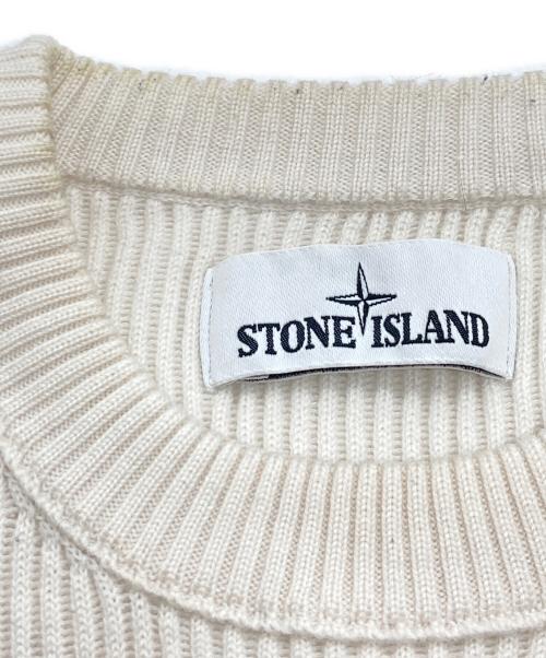 STONE ISLAND（ストーンアイランド）STONE ISLAND (ストーンアイランド) クルーネックニット ホワイト サイズ:Lの古着・服飾アイテム