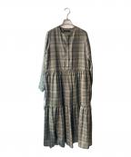 ROSSOロッソ）の古着「チェックティアードワンピース」｜グリーン