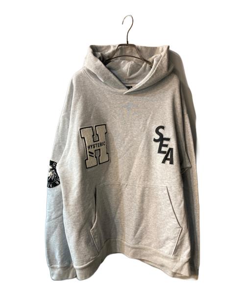 Hysteric Glamour（ヒステリックグラマー）Hysteric Glamour (ヒステリックグラマー) WIND AND SEA (ウィンダンシー) プルオーバーパーカー グレー サイズ:XLの古着・服飾アイテム