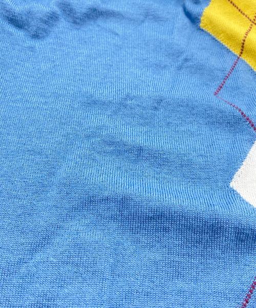 PRADA（プラダ）PRADA (プラダ) アーガイルニット ブルー サイズ:58の古着・服飾アイテム