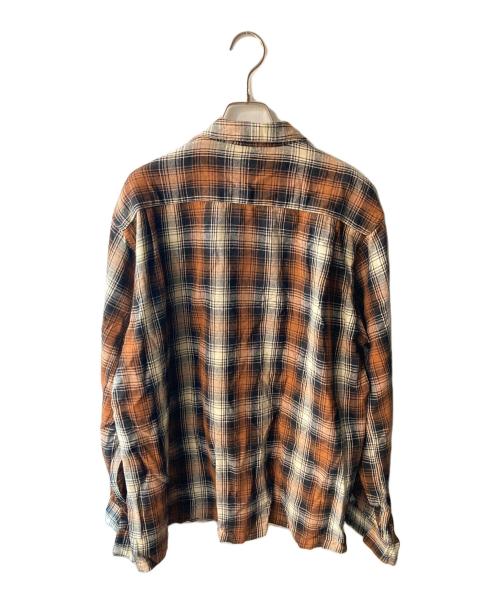 BRENT（ブレント）Brent (ブレント) オープンカラーチェックシャツ ブラウン サイズ:Lの古着・服飾アイテム