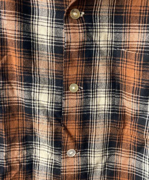 BRENT（ブレント）Brent (ブレント) オープンカラーチェックシャツ ブラウン サイズ:Lの古着・服飾アイテム