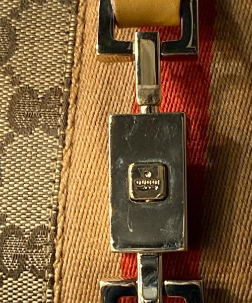 GUCCI（グッチ）GUCCI (グッチ) GGキャンバス ジャッキー ハーフムーンショルダーバッグ ベージュの古着・服飾アイテム