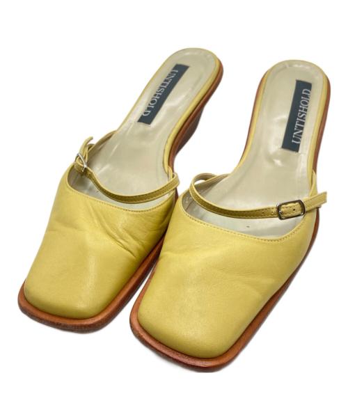 UNTISHOLD（アンチショルド）UNTISHOLD (アンチショルド) ミュール イエロー サイズ:37の古着・服飾アイテム