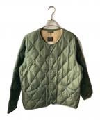 TAIONタイオン）の古着「ミリタリー クルーネック ダウンジャケット」｜カーキ