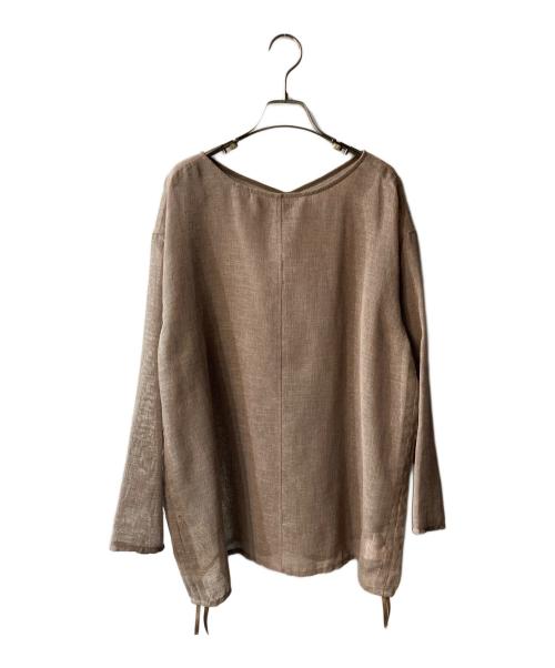 RIVE DROITE（リヴドロワ）RIVE DROITE (リヴドロワ) リネンタッチドロストブラウス ブラウン サイズ:freeの古着・服飾アイテム