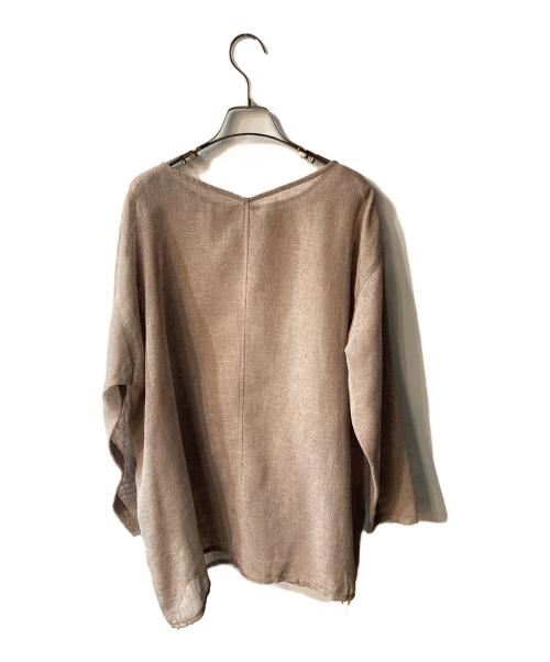 RIVE DROITE（リヴドロワ）RIVE DROITE (リヴドロワ) リネンタッチドロストブラウス ブラウン サイズ:freeの古着・服飾アイテム