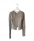 TODAYFULトゥデイフル）の古着「Asymmetry Sheer Knit」｜グレー