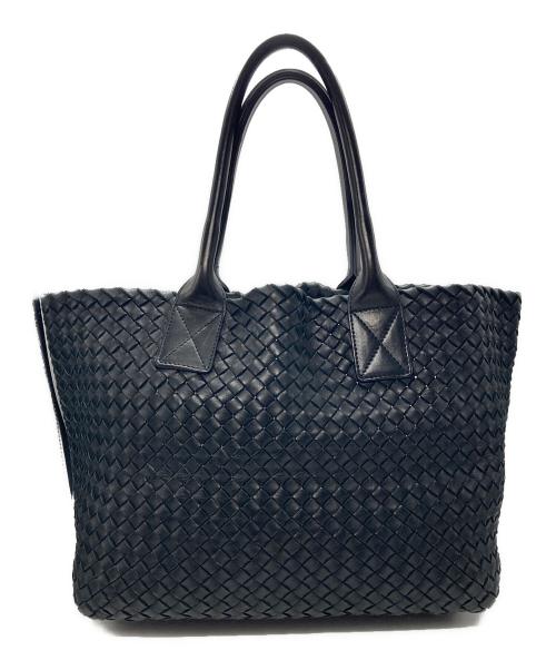 BOTTEGA VENETA（ボッテガベネタ）BOTTEGA VENETA (ボッテガベネタ) イントレチャートトートバッグ ブラックの古着・服飾アイテム