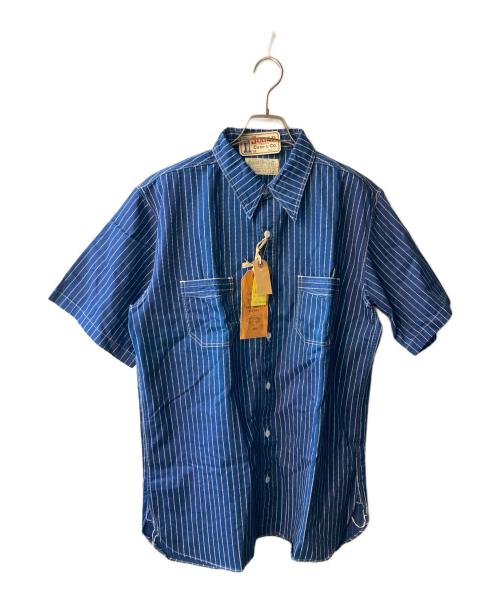 SUGAR CANE（シュガーケーン）SUGAR CANE (シュガーケーン) 8.5oz. WABASH STRIPE WORK SHIRT インディゴ サイズ:XLの古着・服飾アイテム