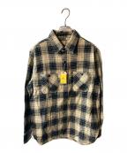 SUGAR CANEシュガーケーン）の古着「ツイルチェックワークシャツ」｜ベージュ