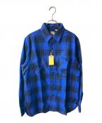 SUGAR CANEシュガーケーン）の古着「ツイルチェックワークシャツ」｜ブルー