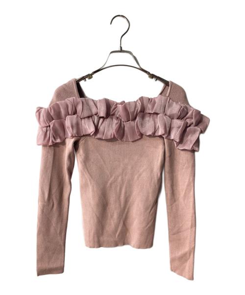 Snidel（スナイデル）Snidel (スナイデル) デザインフリルニット ピンク サイズ:FREEの古着・服飾アイテム