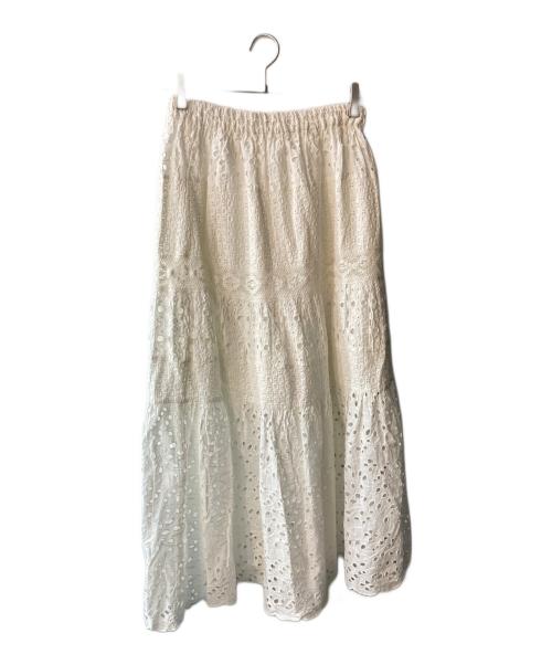 IENA（イエナ）IENA (イエナ) カットワークスカート ホワイト サイズ:38 未使用品の古着・服飾アイテム