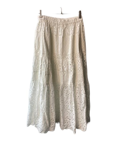 IENA（イエナ）IENA (イエナ) カットワークスカート ホワイト サイズ:38 未使用品の古着・服飾アイテム