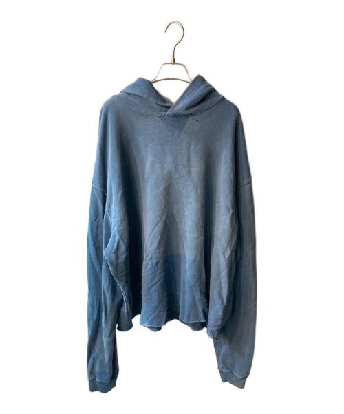 Maison Margiela（メゾンマルジェラ）Maison Margiela (メゾンマルジェラ) バックワッペンデストロイ加工プルオーバーパーカー ネイビー サイズ:Lの古着・服飾アイテム