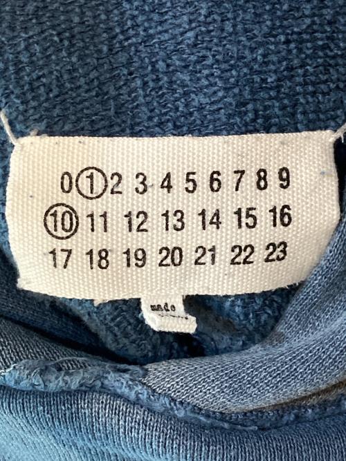 Maison Margiela（メゾンマルジェラ）Maison Margiela (メゾンマルジェラ) バックワッペンデストロイ加工プルオーバーパーカー ネイビー サイズ:Lの古着・服飾アイテム