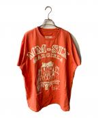 MM6 Maison Margielaエムエムシックスメゾンマルジェラ）の古着「ビッグプリントTシャツ」｜オレンジ