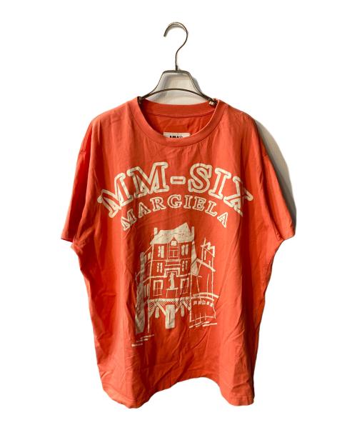 MM6 Maison Margiela（エムエムシックスメゾンマルジェラ）MM6 Maison Margiela (エムエムシックスメゾンマルジェラ) ビッグプリントTシャツ オレンジ サイズ:Ｍの古着・服飾アイテム